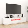 vidaXL TV Cabinet with LED Lights High Gloss White 180x35x40 cm