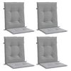 vidaXL Garden Lowback Chair Cushions 4 pcs Grey Oxford Fabric