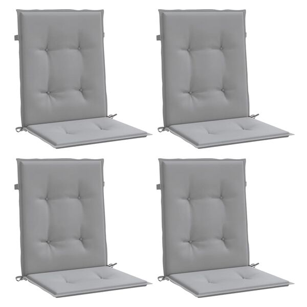 vidaXL Garden Lowback Chair Cushions 4 pcs Grey Oxford Fabric