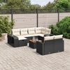 vidaXL 11 Piece Garden Sofa Set with Cushions Black Poly Rattan
