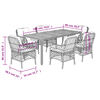 vidaXL 7 Piece Garden Dining Set with Cushions Black Poly Rattan