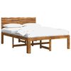 vidaXL Double Bed Frame with Headboard ROSTOCK Natural 135 x 190 cm