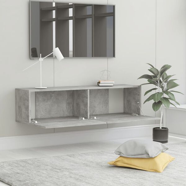 vidaXL TV Cabinet Concrete Grey 120x30x30 cm Engineered Wood