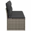 vidaXL Garden Sofa with Cushions 3-Seater Grey Poly Rattan