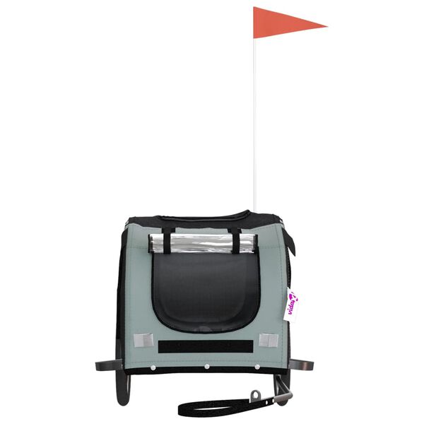 vidaXL Pet Bike Trailer Black and Grey Oxford Fabric and Iron