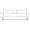 vidaXL Metal Bed Frame without Mattress with Footboard White 180x200cm