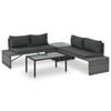 vidaXL 3 Piece Garden Lounge Set with Cushions Poly Rattan Grey