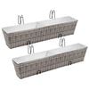 vidaXL Balcony Raised Bed | Set of 2 | Grey | PE Rattan, Metal, Zinc