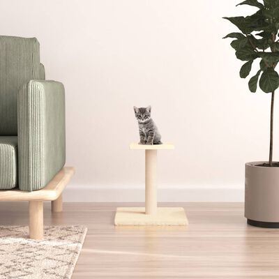 vidaXL Cat Scratching Post with Platform Cream 38 cm