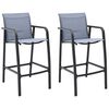 vidaXL Garden Bar Chairs 2 pcs Grey Textilene