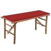 vidaXL Folding Garden Bench with Cushion 118 cm Bamboo