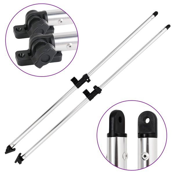 vidaXL Bimini Top Support Poles 2 pcs Aluminium