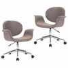 vidaXL Swivel Dining Chairs 2 pcs Taupe Fabric