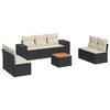 vidaXL 8 Piece Garden Sofa Set with Cushions Black Poly Rattan