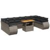 vidaXL 11 Piece Garden Sofa Set with Cushions Grey Poly Rattan