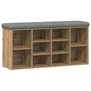 vidaXL Shoe Bench Artisan Oak 102x32x50 cm Engineered Wood