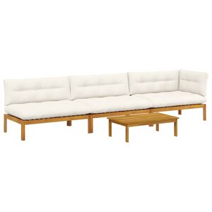 vidaXL 4 Piece Garden Pallet Sofa Units Solid Acacia Wood Natural