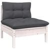 vidaXL 8 Piece Garden Lounge Set with Cushions White Solid Pinewood