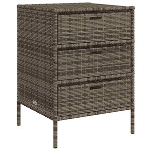 vidaXL Garden Storage Cabinet Grey 55x59x80 cm Poly Rattan