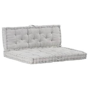 vidaXL Pallet Floor Cushions 2 pcs Cotton Grey