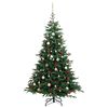 vidaXL Artificial Hinged Christmas Tree 300 LEDs & Ball Set 180 cm