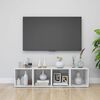 vidaXL 4 Piece TV Cabinet Set High Gloss White 37x35x37 cm Engineered Wood