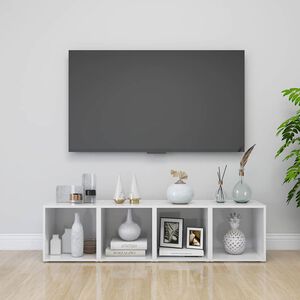 vidaXL 4 Piece TV Cabinet Set High Gloss White 37x35x37 cm Engineered Wood
