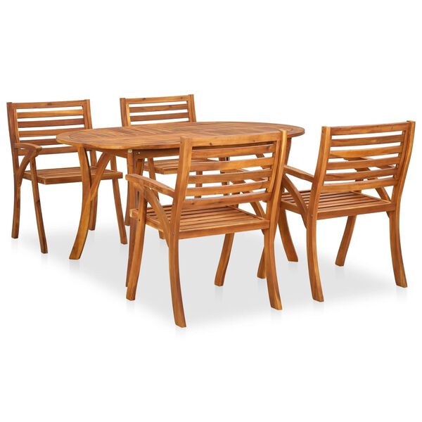 vidaXL 5 Piece Garden Dining Set 150x90 cm Solid Acacia Wood