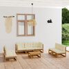 vidaXL 8 Piece Garden Lounge Set with Cushions Solid Pinewood