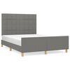 vidaXL Bed Frame without Mattress Dark Grey 137x190cm Full Fabric