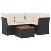 vidaXL 5 Piece Garden Sofa Set with Cushions Black Poly Rattan