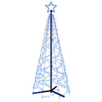 vidaXL Christmas Cone Tree Blue 200 LEDs 70x180 cm