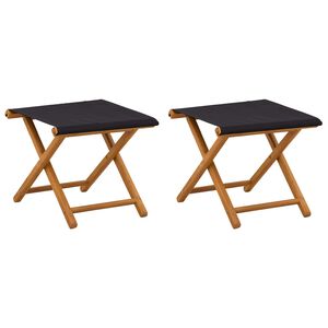 vidaXL Deck Chair 2 pcs Solid Eucalyptus Wood Black