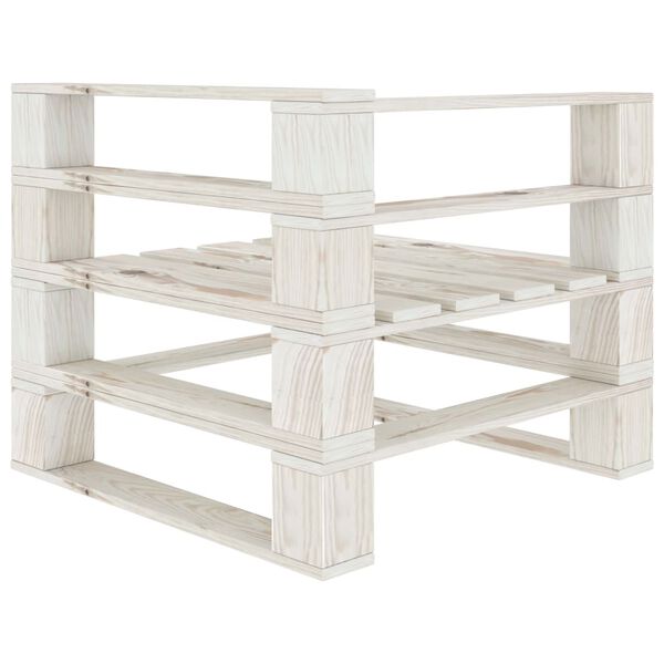 vidaXL Garden Pallet Corner Sofa Wood White