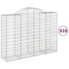 vidaXL Arched Gabion Baskets 18 pcs 200x50x140/160 cm Galvanised Iron