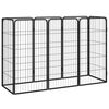 vidaXL 8-Panel Dog Playpen Black 50x100 cm Powder-coated Steel