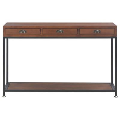 vidaXL Console Table with 3 Drawers 120x30x76 cm Solid Fir Wood