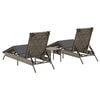 vidaXL Sun Loungers 2 pcs with Table Grey Poly Rattan