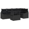 vidaXL Garden Sofa Set 6 pcs Black Poly Rattan