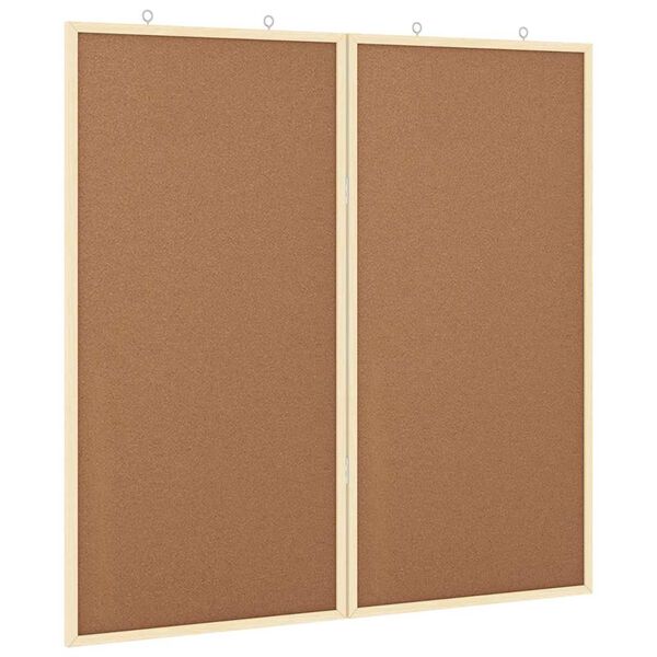 vidaXL Bulletin Board Folding Brown 80 x 80 x 1.4 cm Solid pine wood