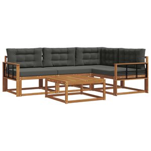 vidaXL Outdoor Sofa Set 5 pcs Natural and Anthracite