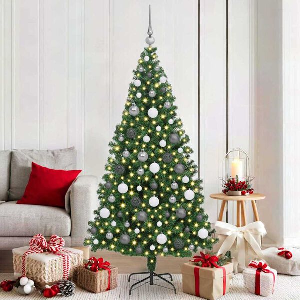 vidaXL Artificial Christmas Tree with 300 LEDs with Stand Green 180 cm