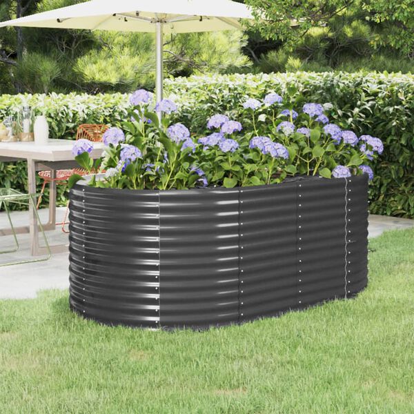 vidaXL Garden Raised Bed Galvanised Steel 175x100x68 cm Anthracite