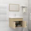 vidaXL 2 Piece Bathroom Furniture Set Sonoma Oak Engineered Wood