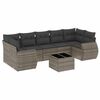 vidaXL 8 Piece Garden Sofa Set with Cushions Grey Poly Rattan
