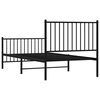 vidaXL Metal Bed Frame without Mattress with Footboard Black 90x190cm