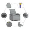 vidaXL Massage Recliner Chair Light Grey Fabric