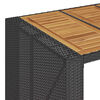 vidaXL 3 Piece Garden Bar Set without Cushions Black Poly Rattan Acacia
