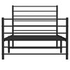 vidaXL Metal Bed Frame without Mattress with Footboard Black 107x203cm