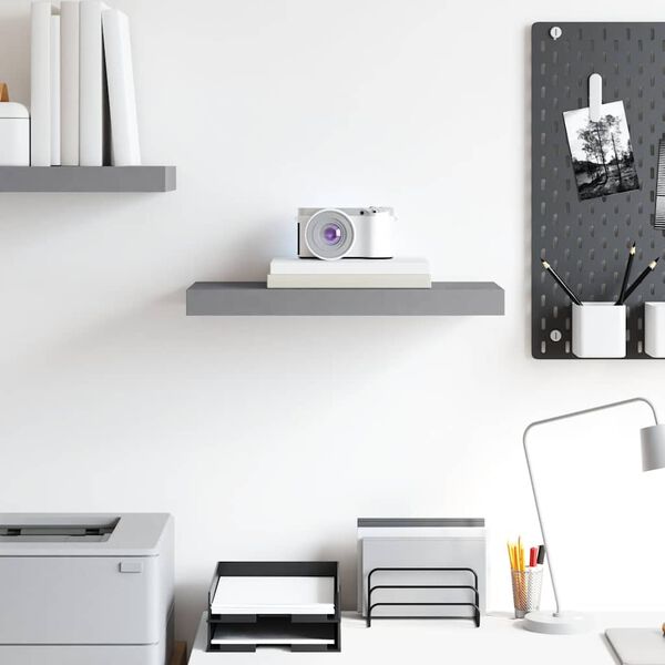 vidaXL Floating Wall Shelf Grey 50x23x3.8 cm MDF